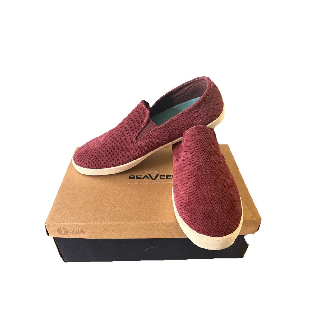 SeaVees Women's Baja Varsity Classic Slip On Sneakers Size 10 Wine Suede